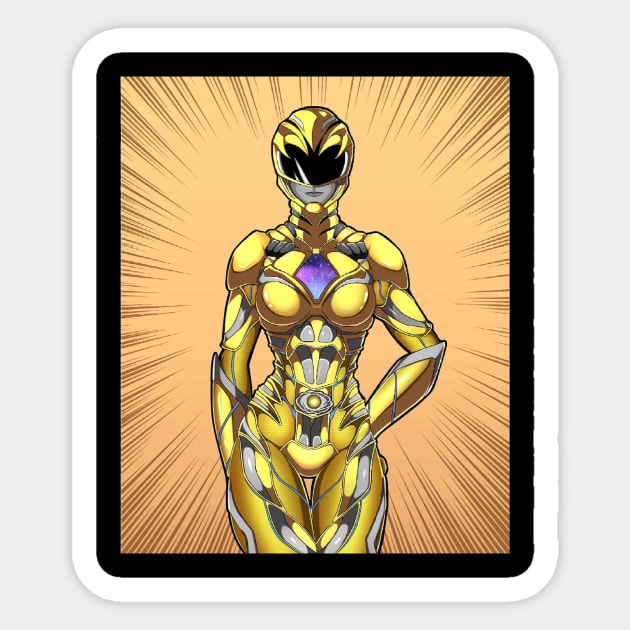 yellow ranger Sticker by fancy ghost